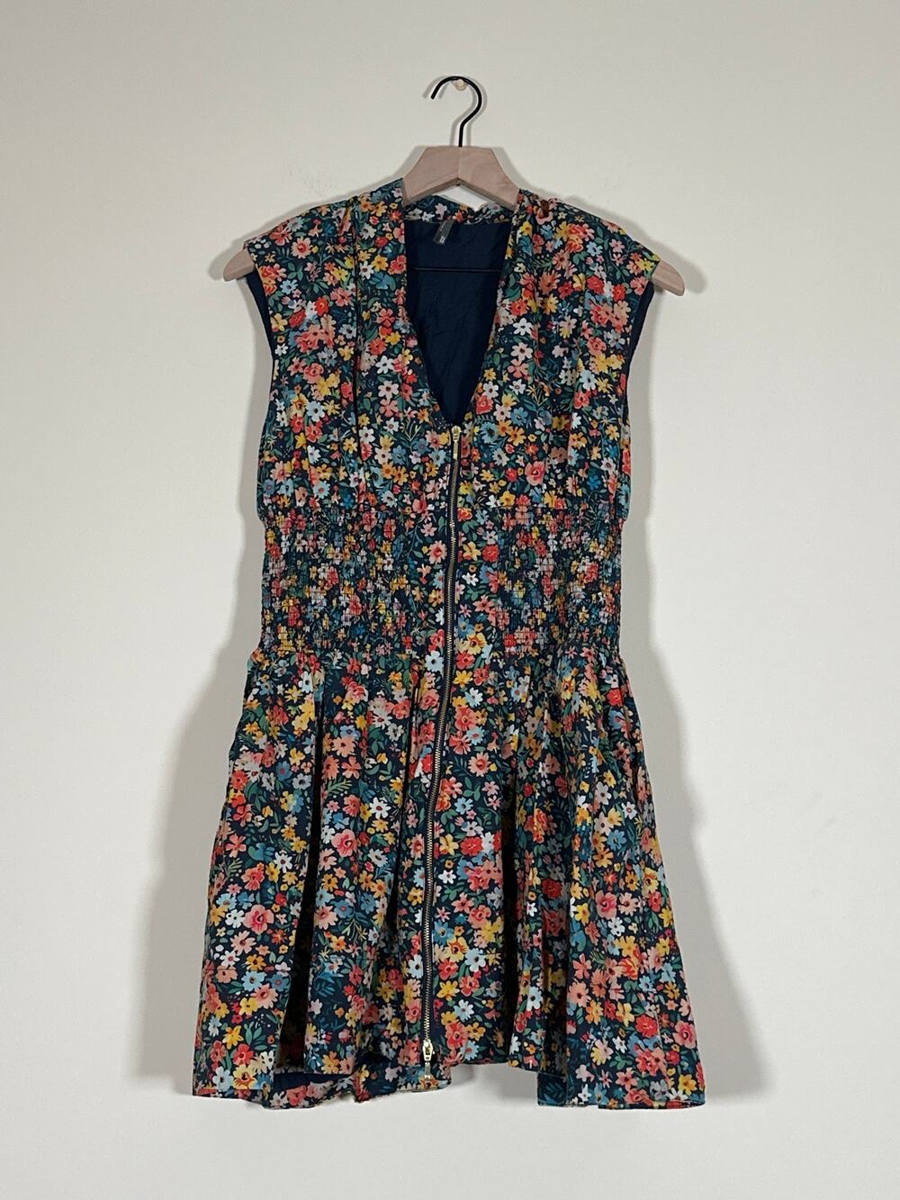 Anthropologie Tommie Cap Sleeve Dress Medium Floral Fit & Flare
